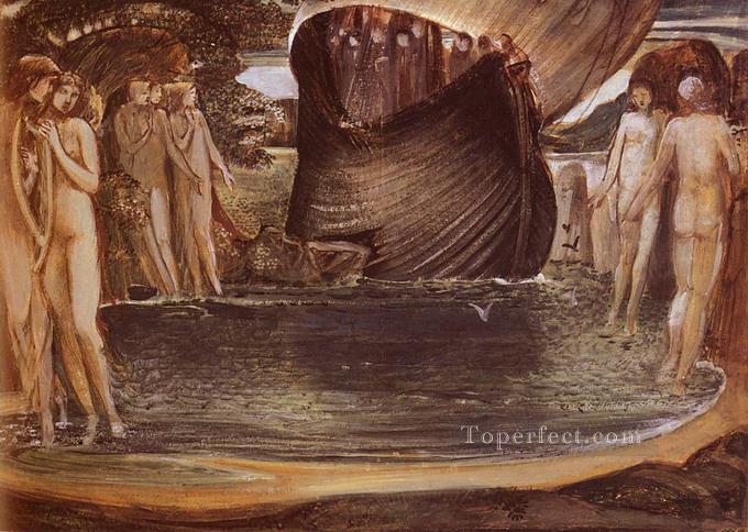 Diseño para las sirenas Prerrafaelita Sir Edward Burne Jones Pintura al óleo